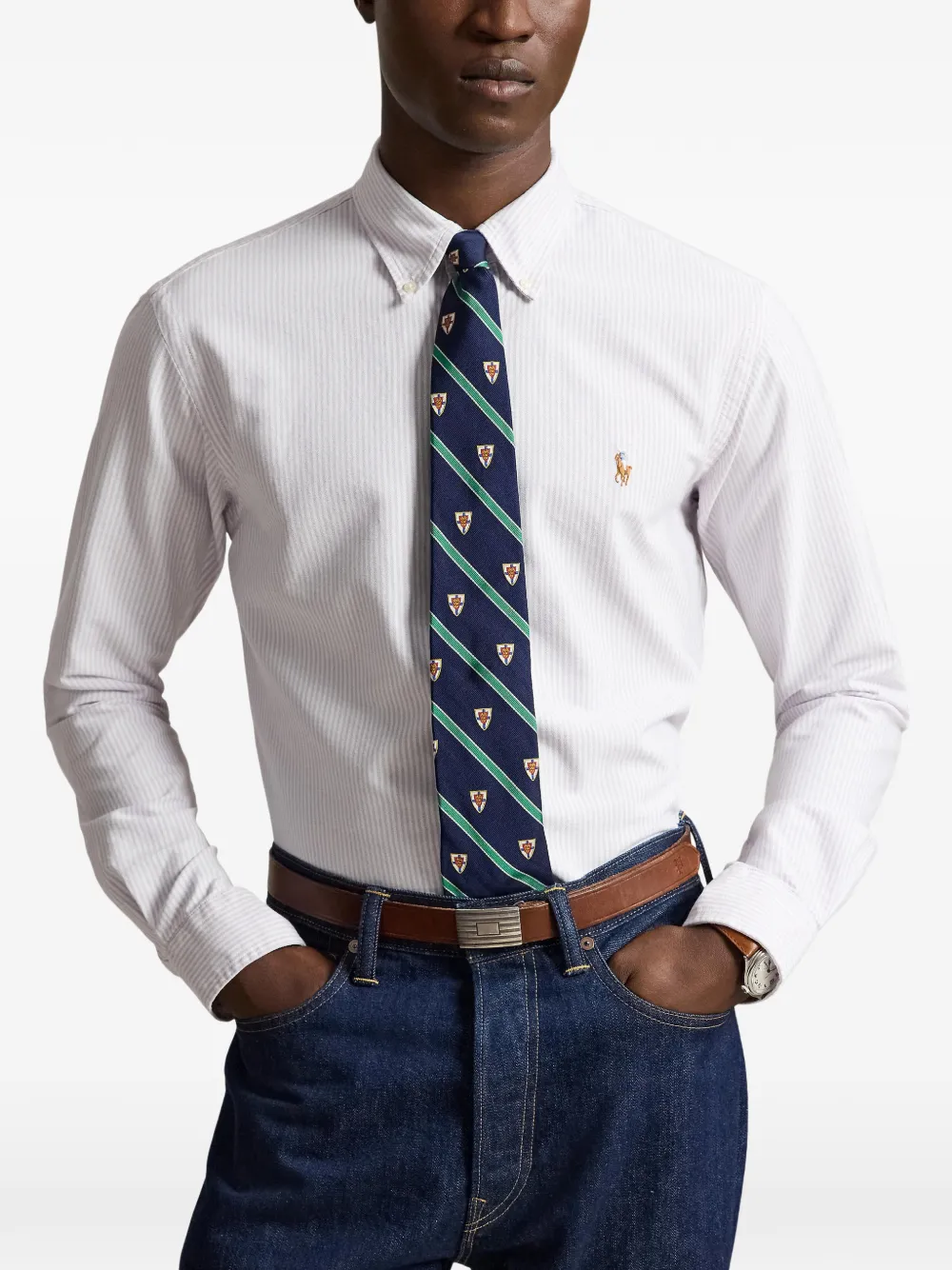 Polo Ralph Lauren striped oxford shirt Wit