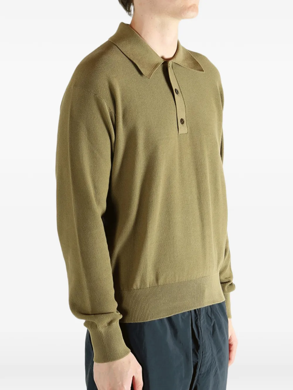 Saint Laurent Poloshirt met lange mouwen Groen