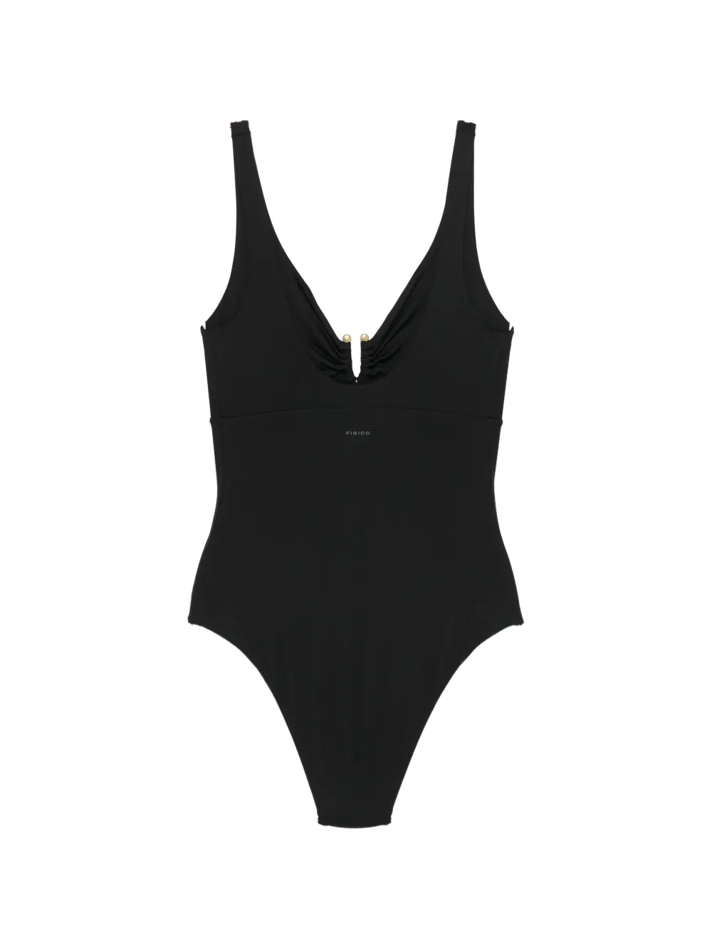 Fisico gathered-detail swimsuit - Schwarz