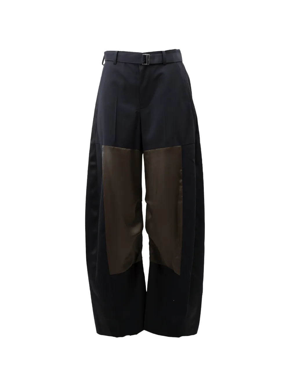 Sacai Broek met vlakken en ceintuur Zwart