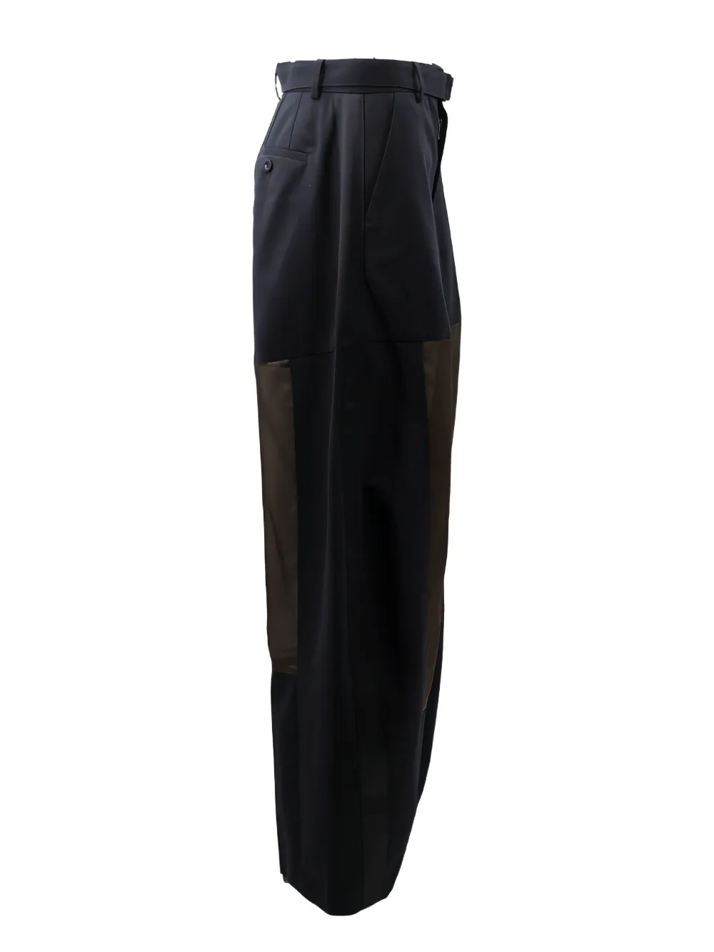 sacai Broek met vlakken en ceintuur Zwart