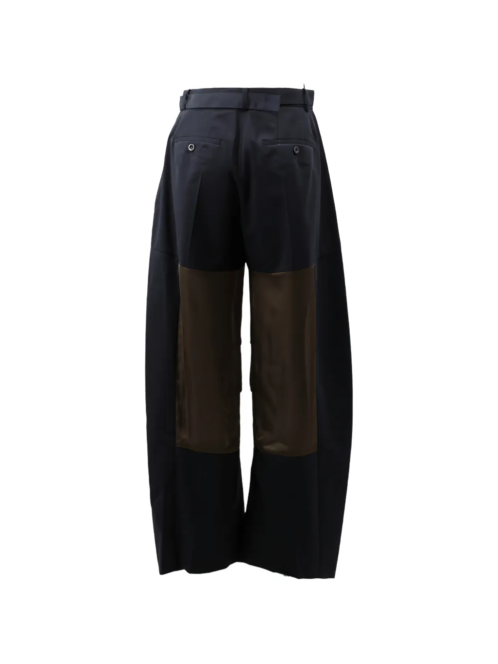 sacai Broek met vlakken en ceintuur Zwart