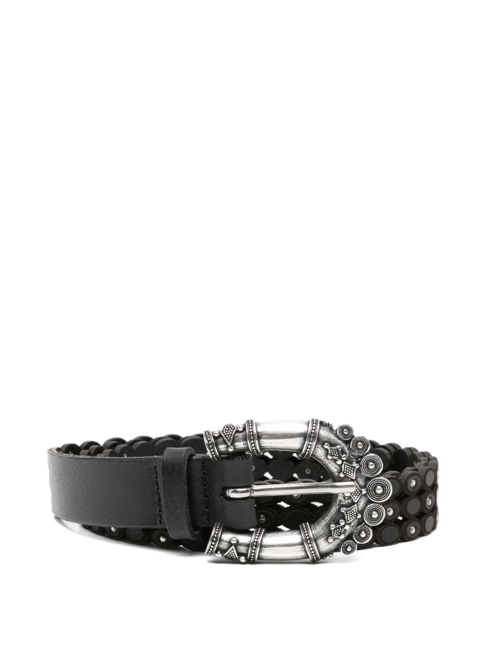 Orciani laser-cut studded belt - Nero