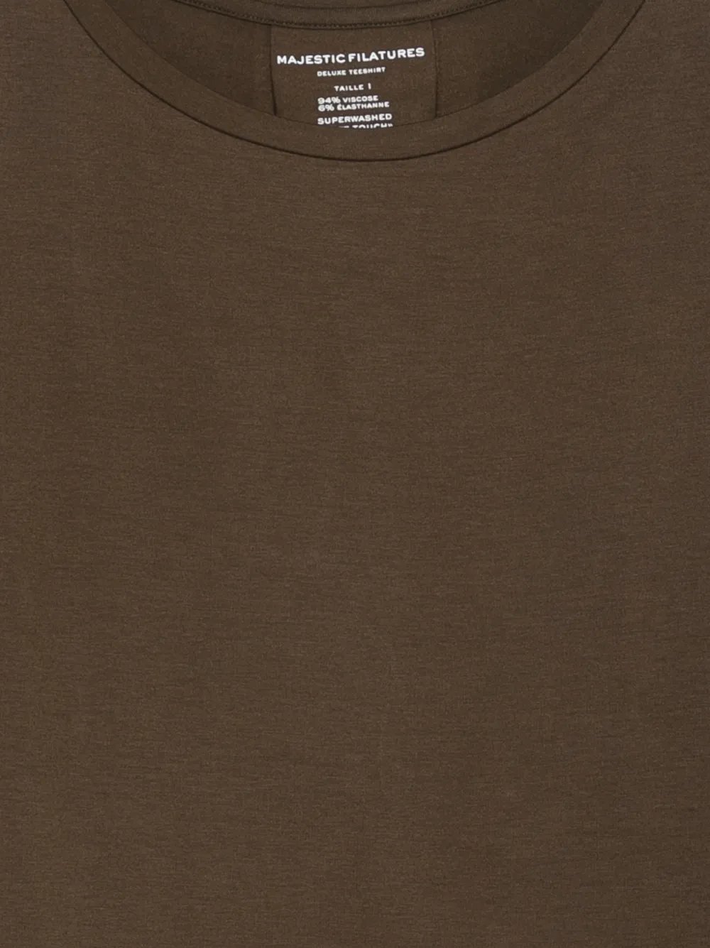 Majestic Filatures T-shirt met diepe ronde hals Bruin