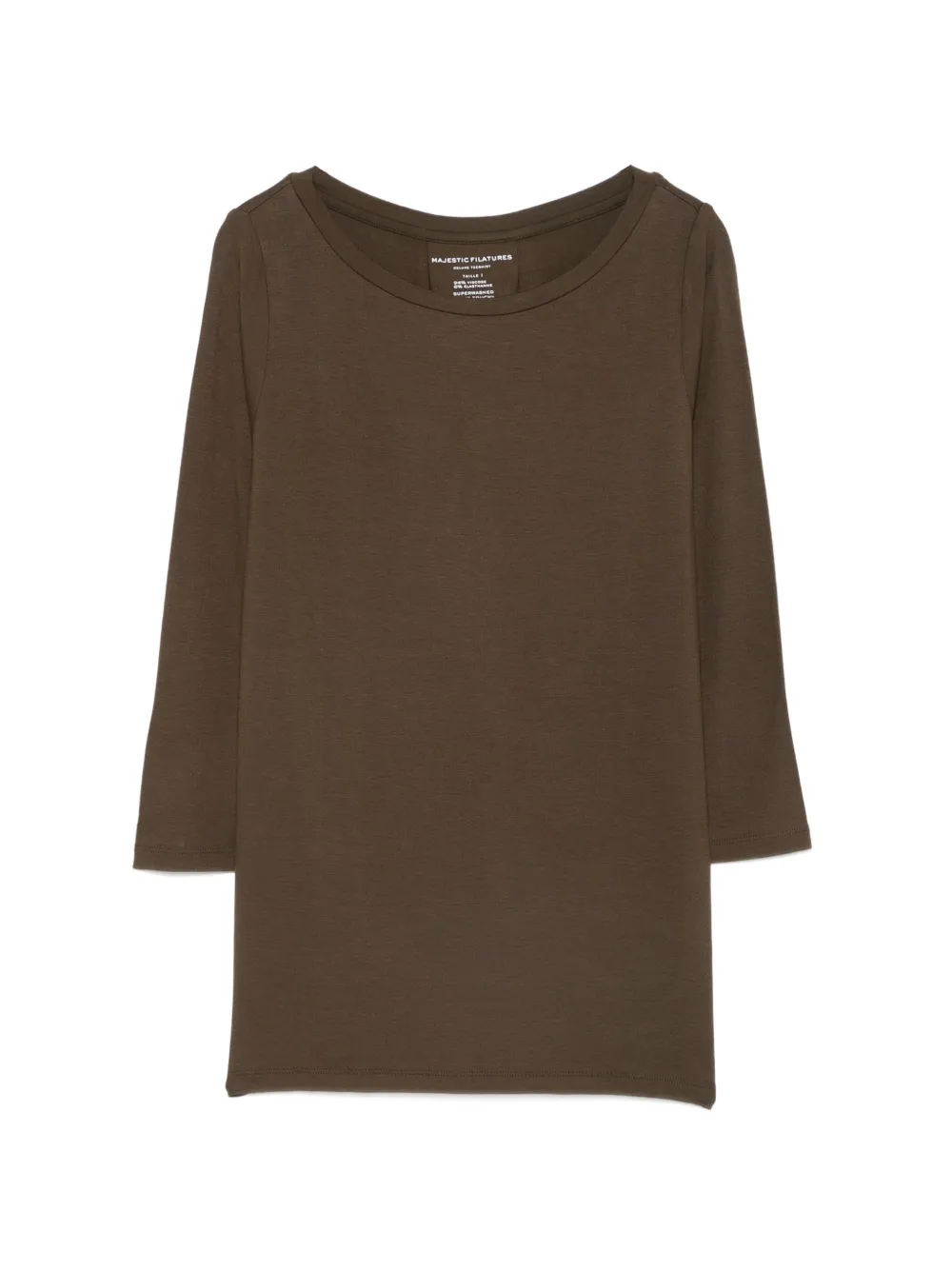 Majestic Filatures scoop-neck T-shirt - Marrone