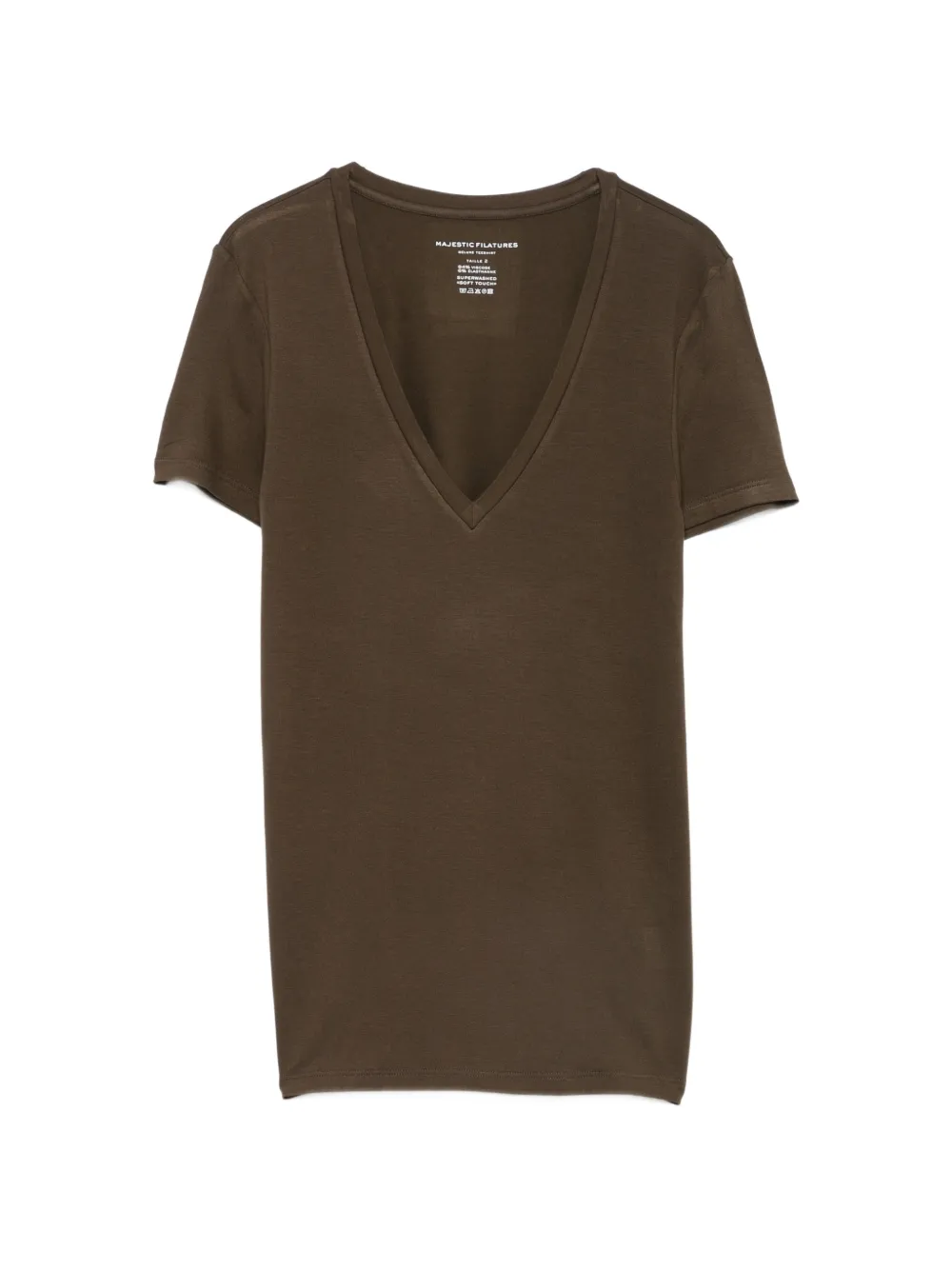 Majestic Filatures V-neck short-sleeve T-shirt - Marrone