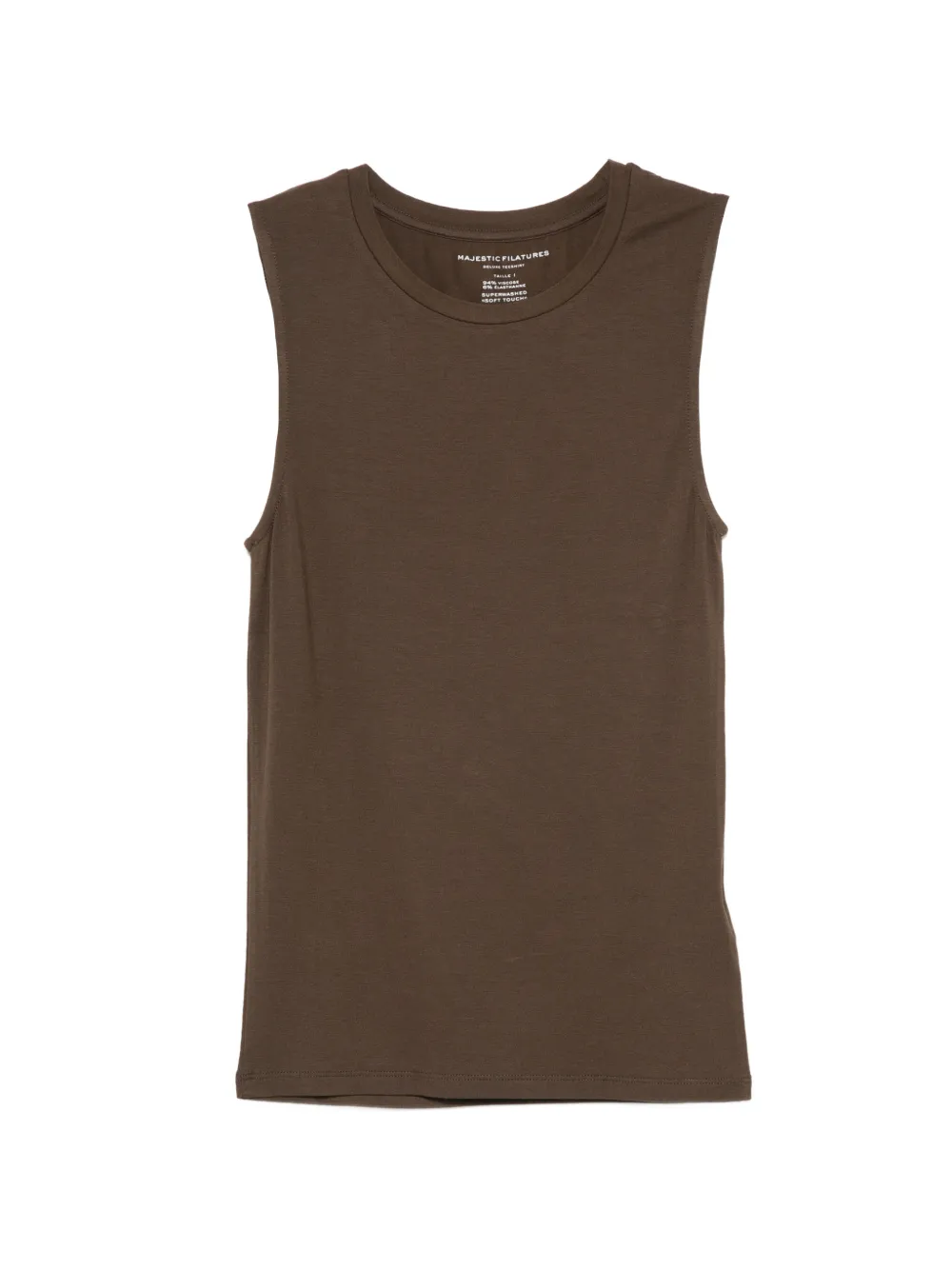 Majestic Filatures crew-neck tank top - Marrone
