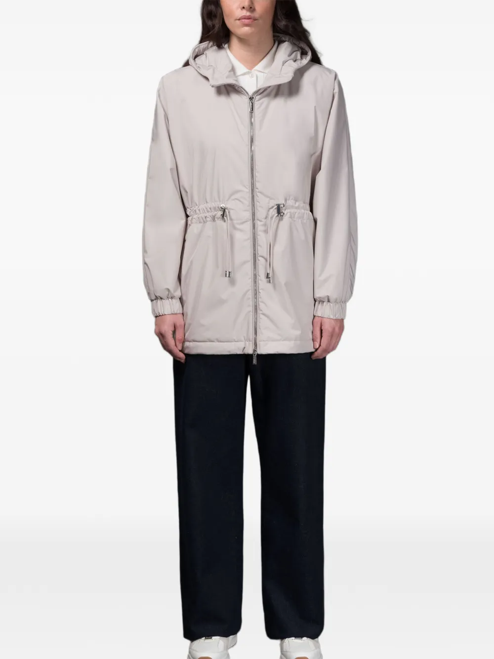 Moorer Galilea-Stp jack met capuchon en rits Beige