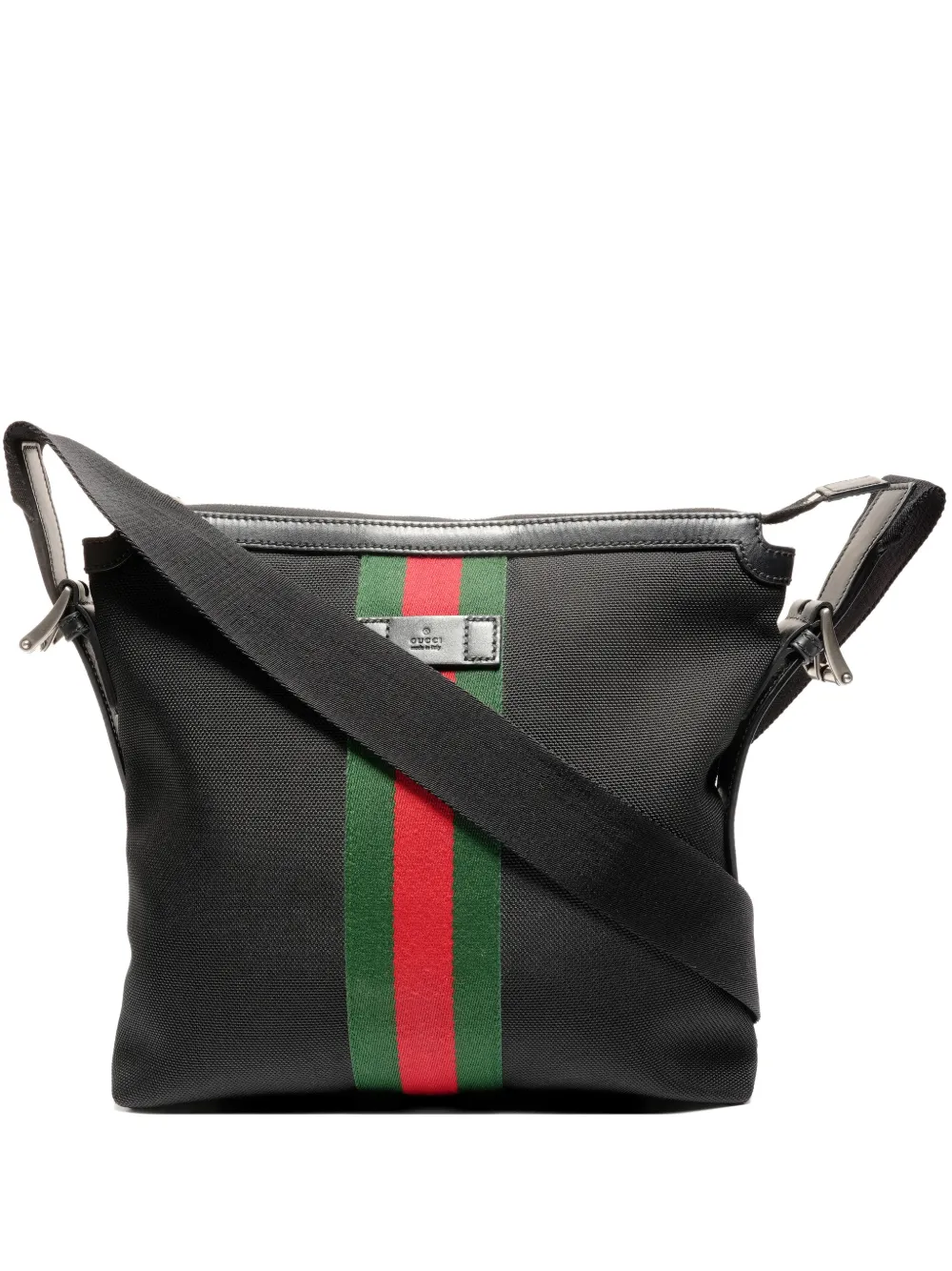Gucci Pre-Owned 2000-2010s striped canvas shoulder bag - Nero