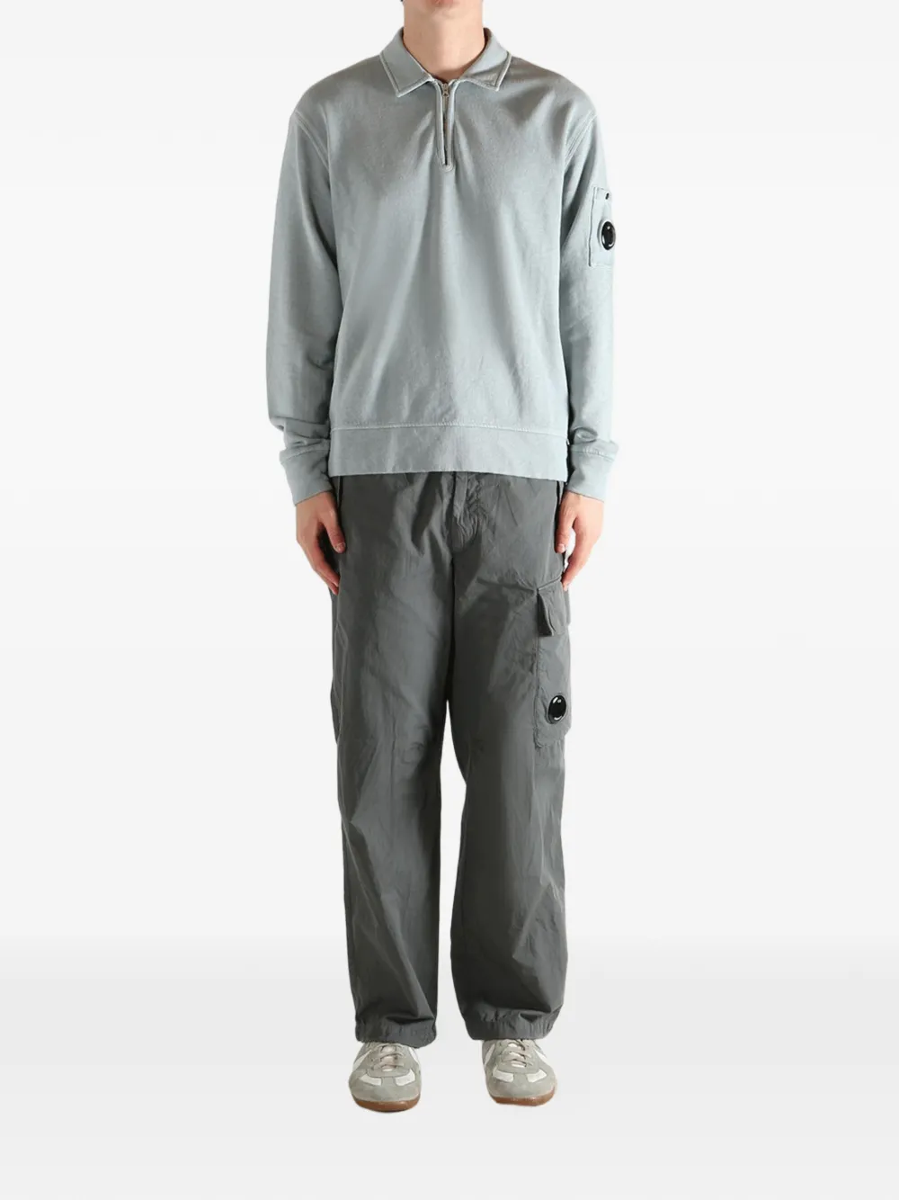 C.P. Company Malfilè trui met fleece detail Grijs