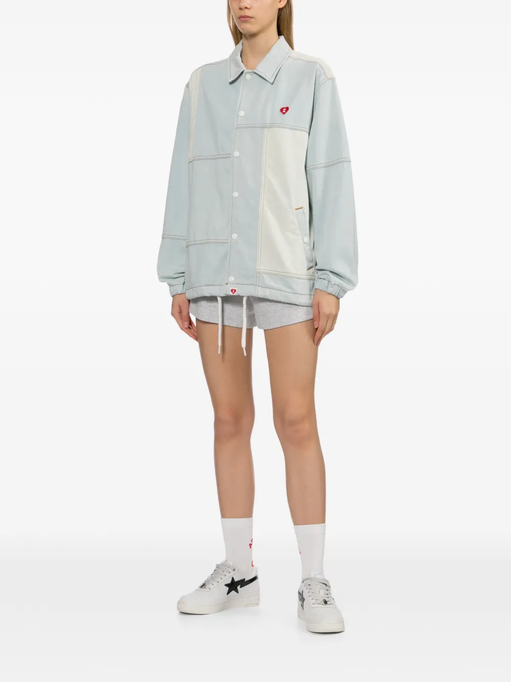 APEE™ by *A BATHING APE Denim jack met logopatch Blauw