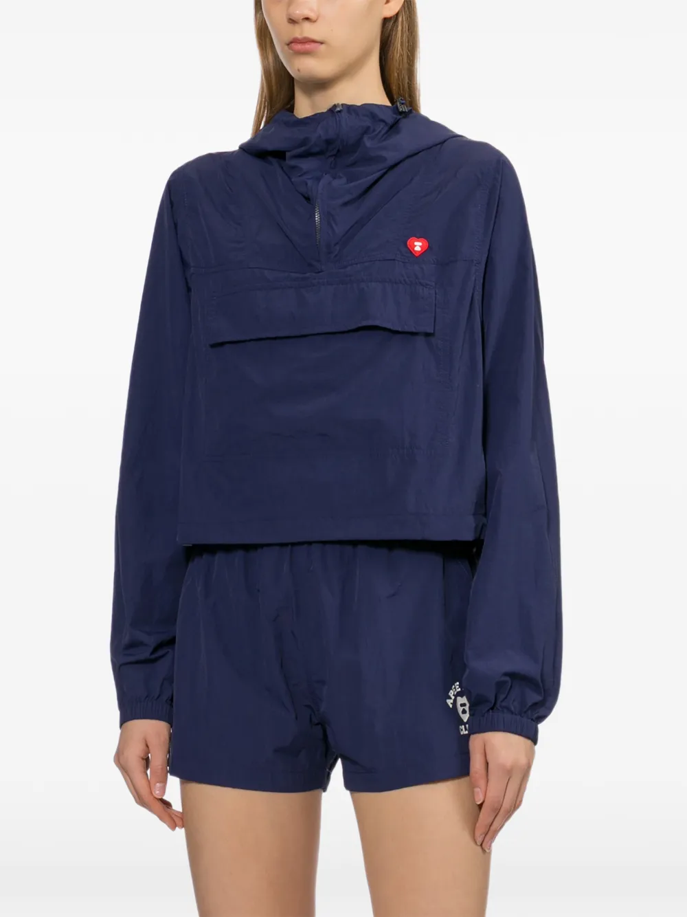 APEE™ by *A BATHING APE Jack met capuchon en zak Blauw
