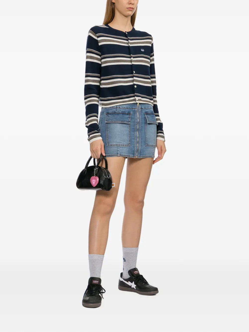 APEE™ by *A BATHING APE Denim rok met logopatch Blauw