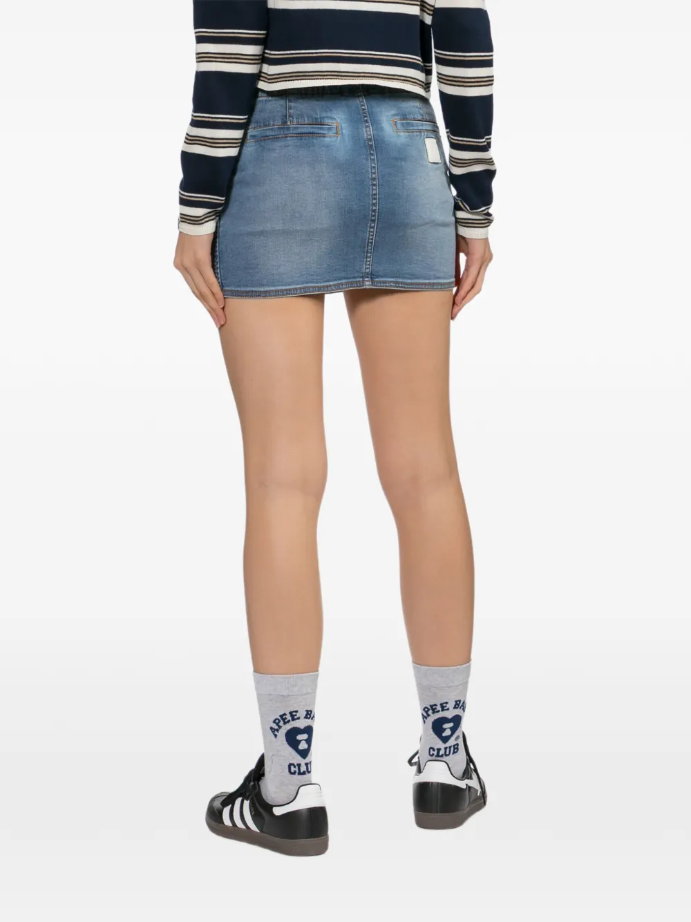APEE™ by *A BATHING APE Denim rok met logopatch Blauw