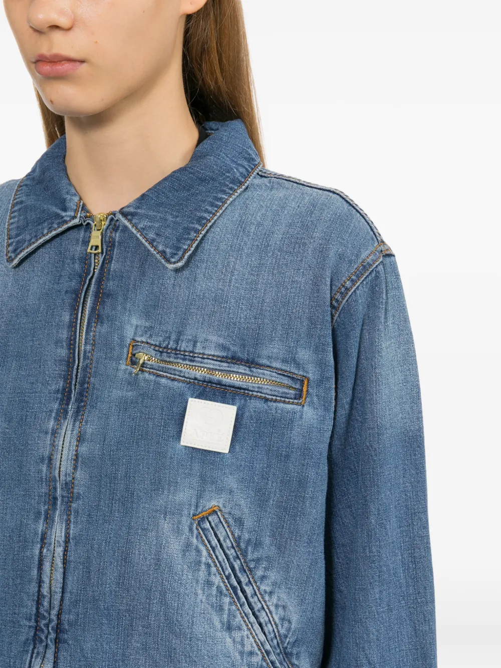 APEE™ by *A BATHING APE Denim jack met logopatch Blauw