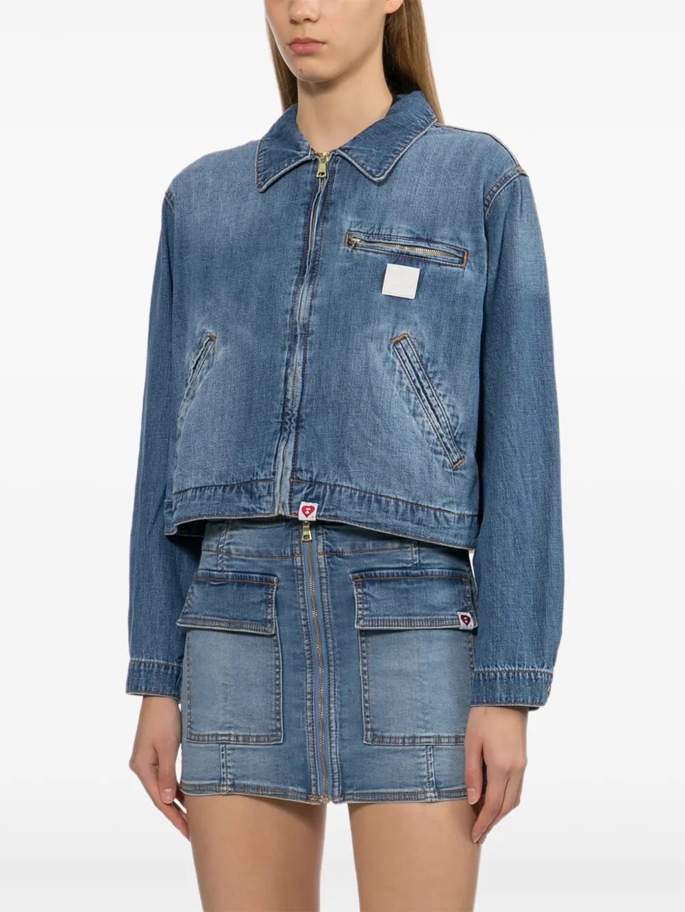 APEE™ by *A BATHING APE Denim jack met logopatch Blauw
