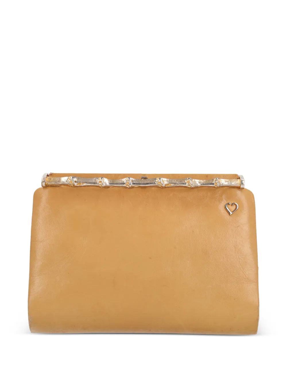 François Villon vintage bamboo-effect clutch - Toni neutri