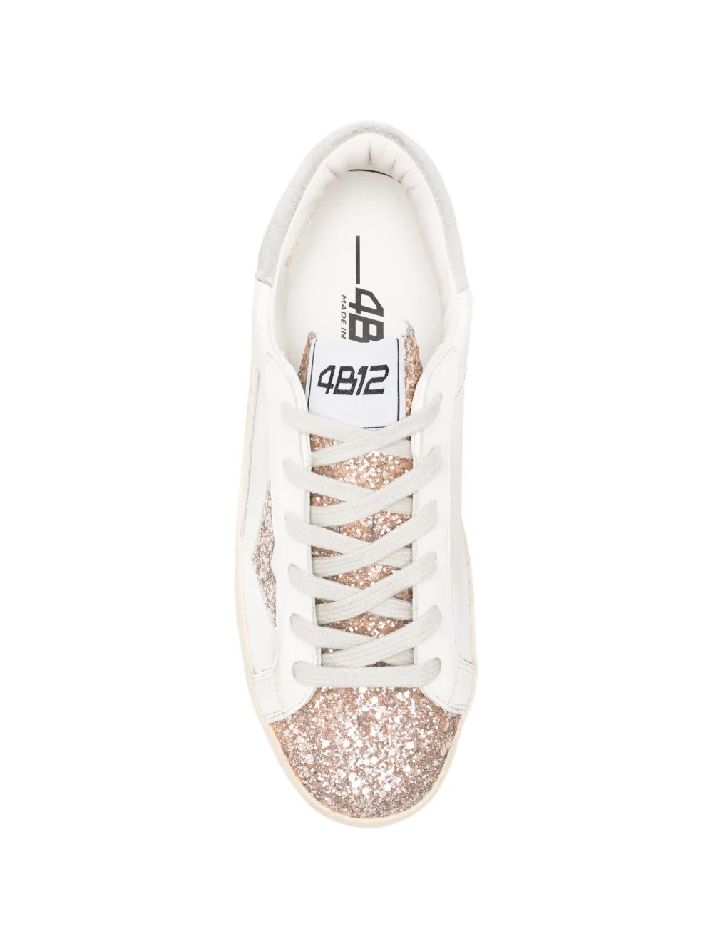 4B12 Suprime sneakers met glitterdetail Wit