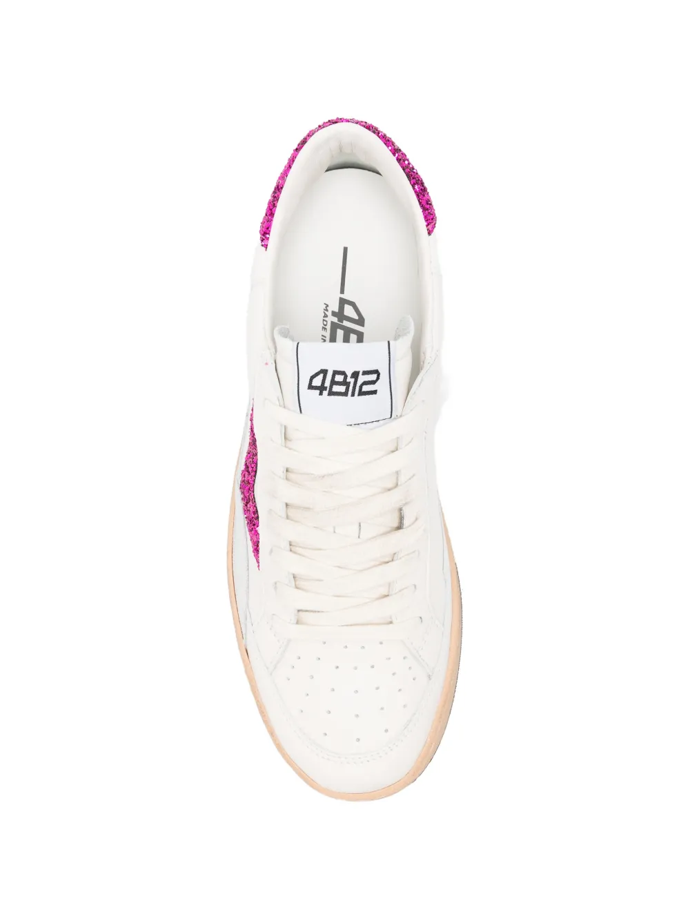 4B12 Playnew sneakers verfraaid met glitters Wit