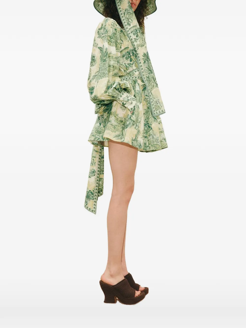  Alemais Sara Bow Printed Mini Dress - Neutrals 
