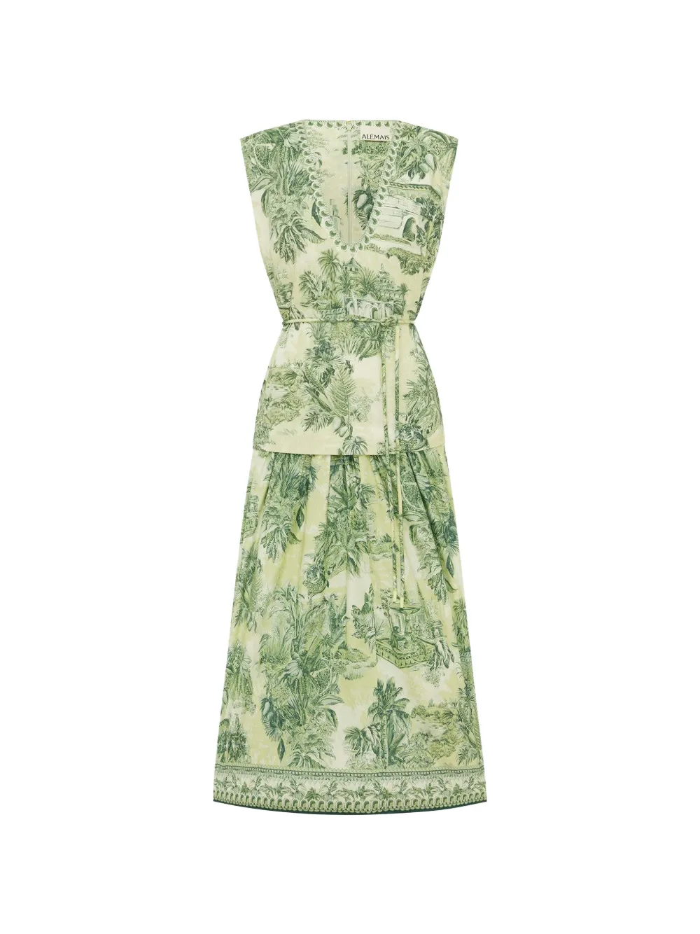 ALEMAIS Sara print tiered midi dress - Toni neutri