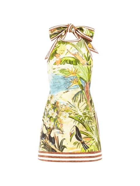 ALEMAIS Toucan Tango halter printed mini dress