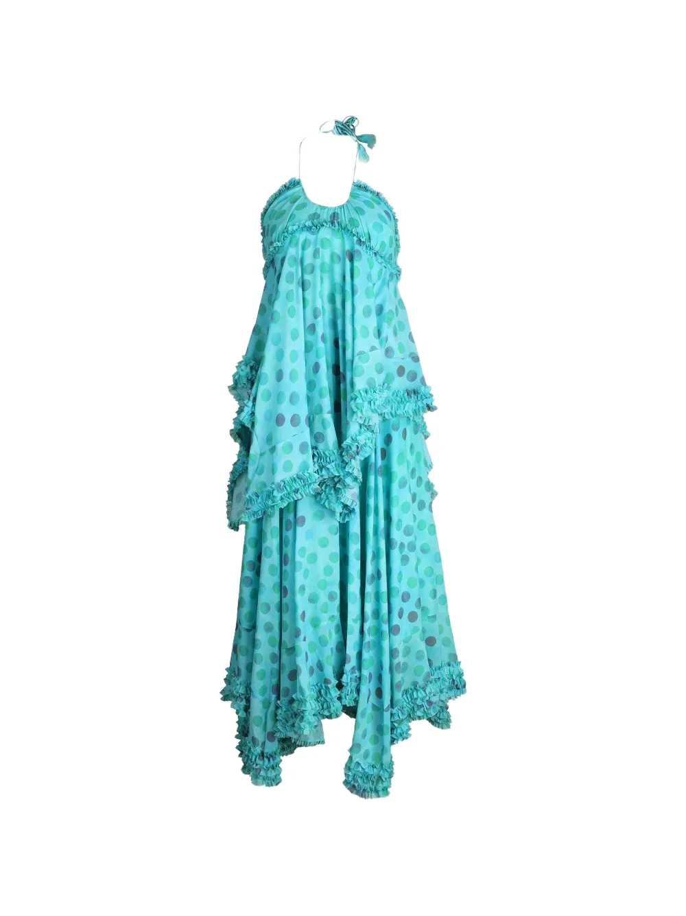 Alexis Sidi ruffled polka-dot midi dress - Blu