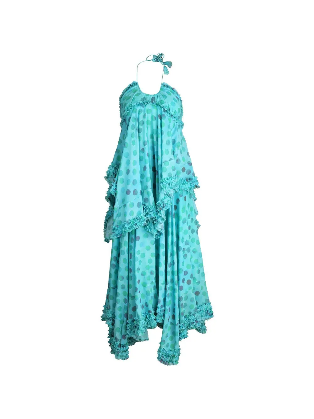Alexis Sidi ruffled polka-dot midi dress - Blu