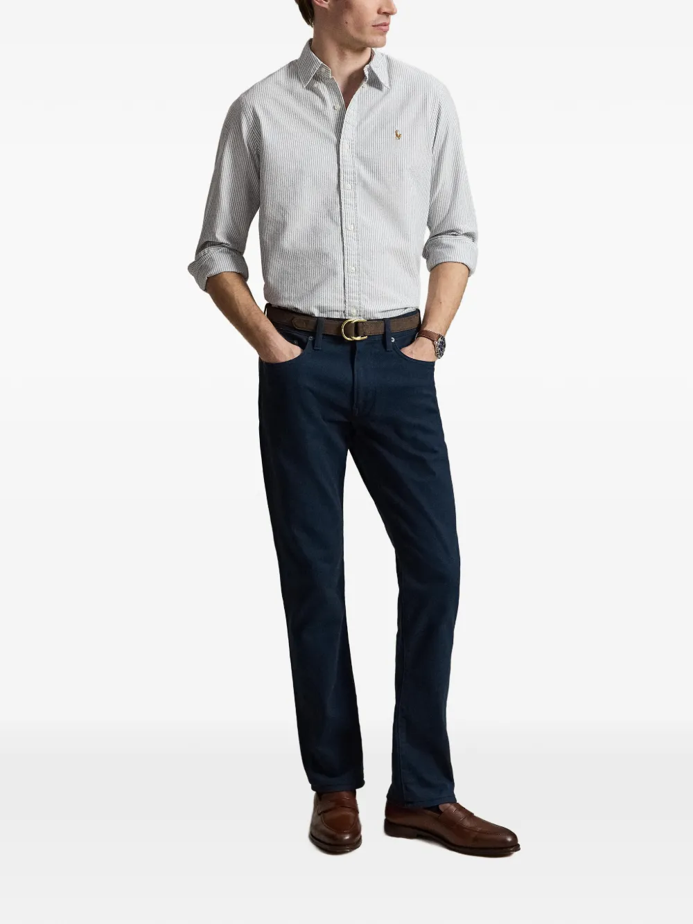 Polo Ralph Lauren Gestreept Oxford overhemd Wit