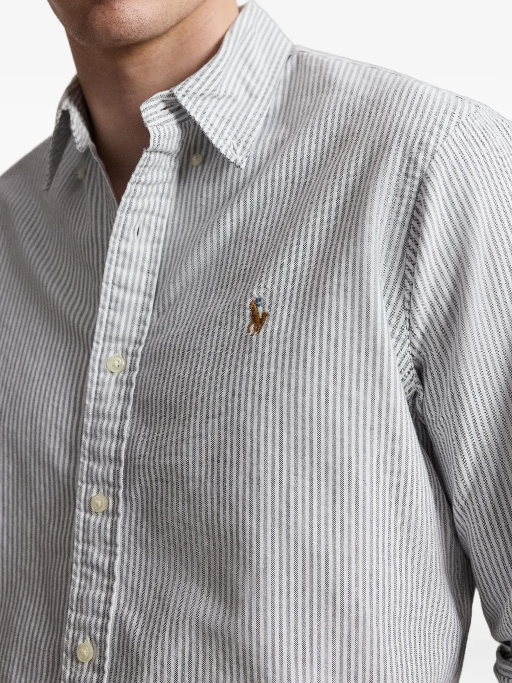 Polo Ralph Lauren Gestreept Oxford overhemd Wit