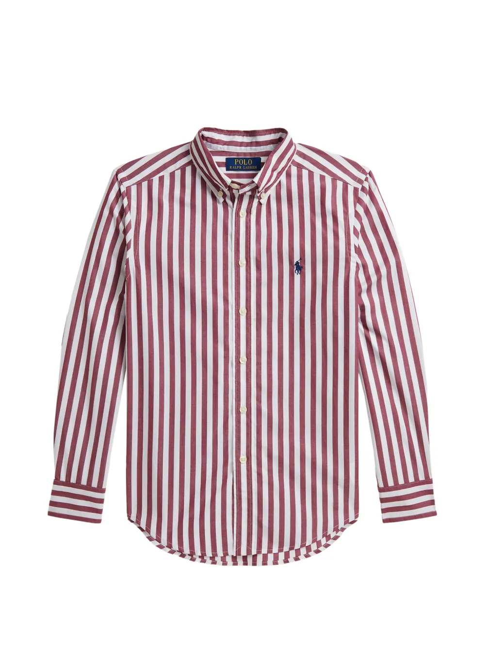 POLO RALPH LAUREN KIDS Camicia a righe in cotone - Rosso
