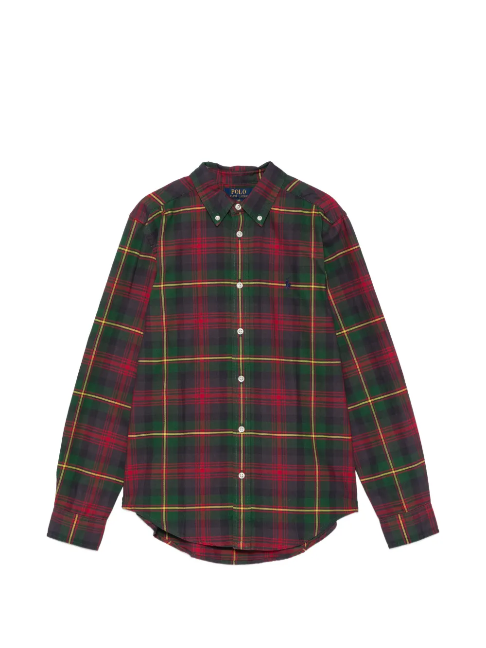 POLO RALPH LAUREN KIDS plaid cotton Oxford shirt - Verde
