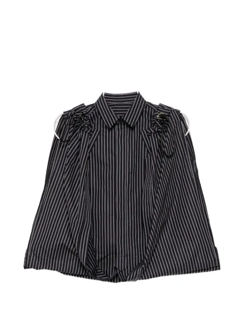 sacai pinstripe-pattern ruffled blouse