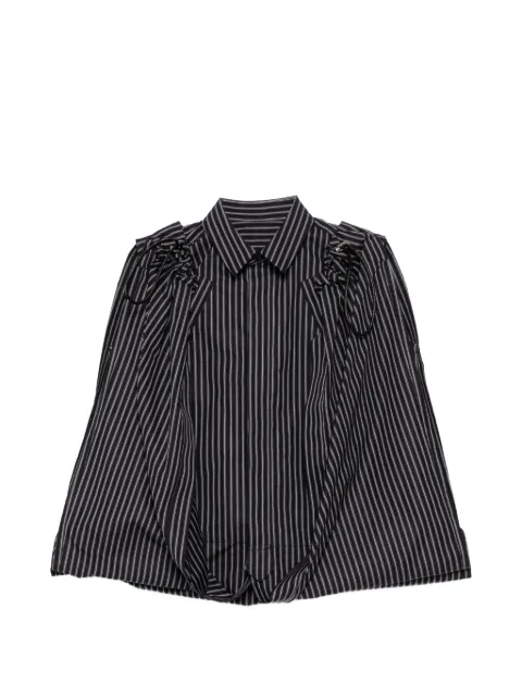 sacai pinstripe-pattern ruffled blouse