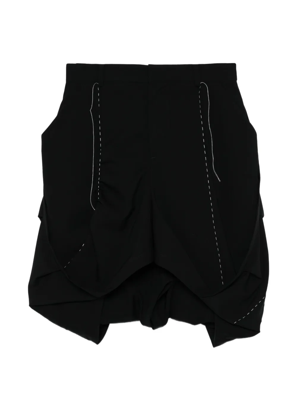 sacai contrast-stitch balloon skirt - Schwarz