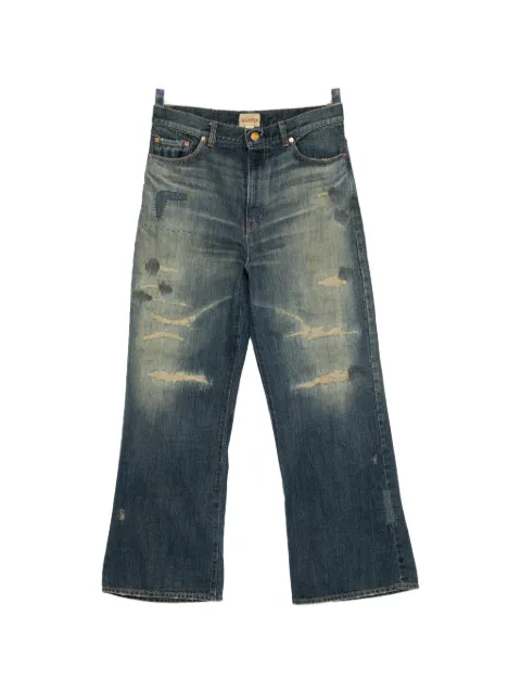 KAMIYA  distressed patchwork jeans