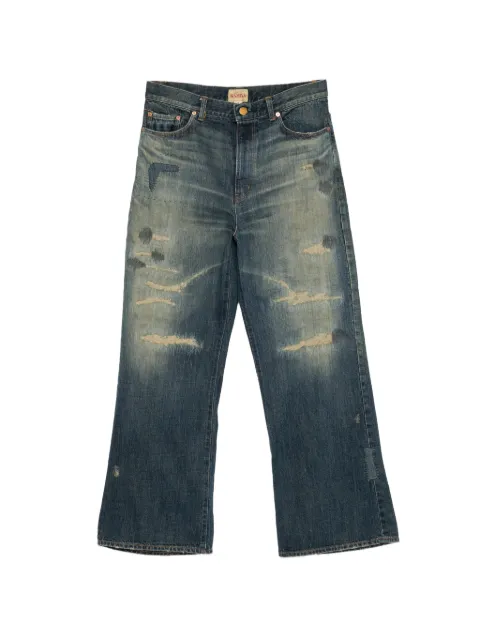 KAMIYA  distressed patchwork jeans