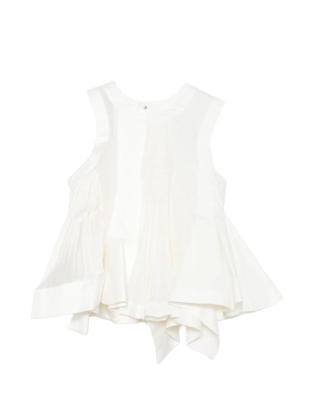 sacai ruffled sleeveless top - Weiß