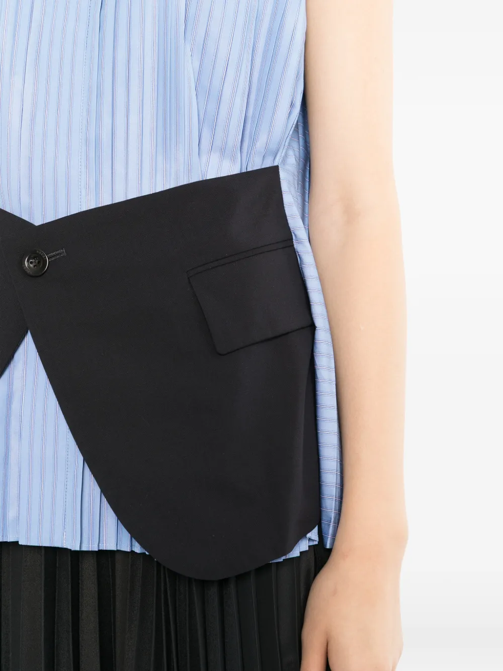 sacai Mouwloze blouse met geplooid vlak Blauw