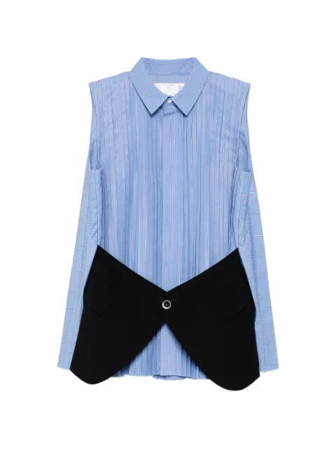 sacai pleated-panel sleeveless blouse
