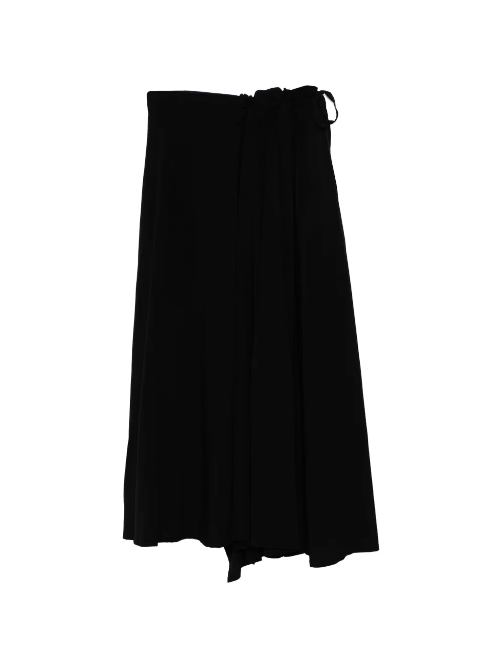 Yohji Yamamoto Ry Lawn L gathered flare pants - Black