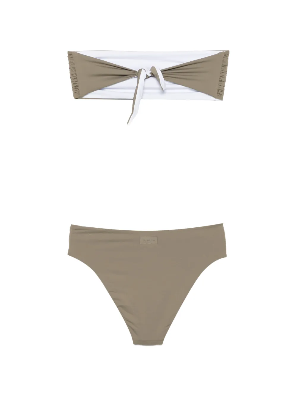 Fisico Bikini Con Diseño Fruncido - Verde 