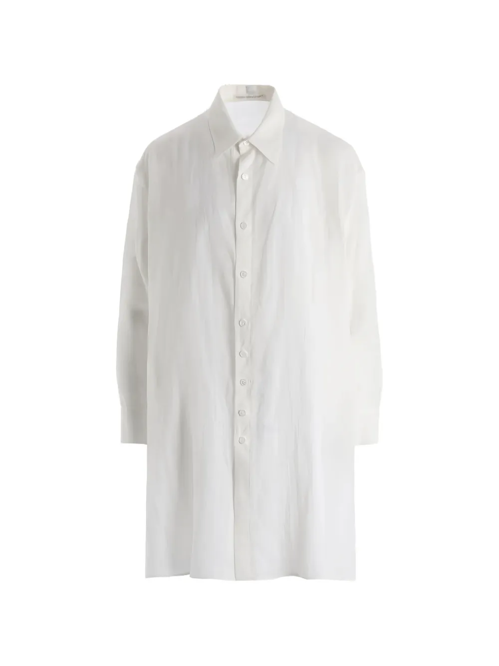Yohji Yamamoto graphic-print long-line shirt - White