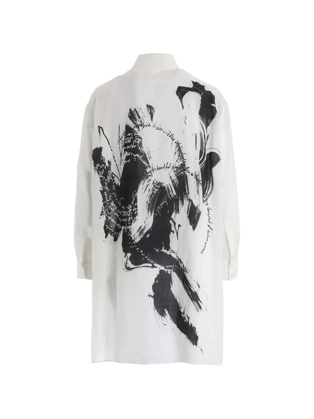 Yohji Yamamoto Lange blouse met grafische print Wit