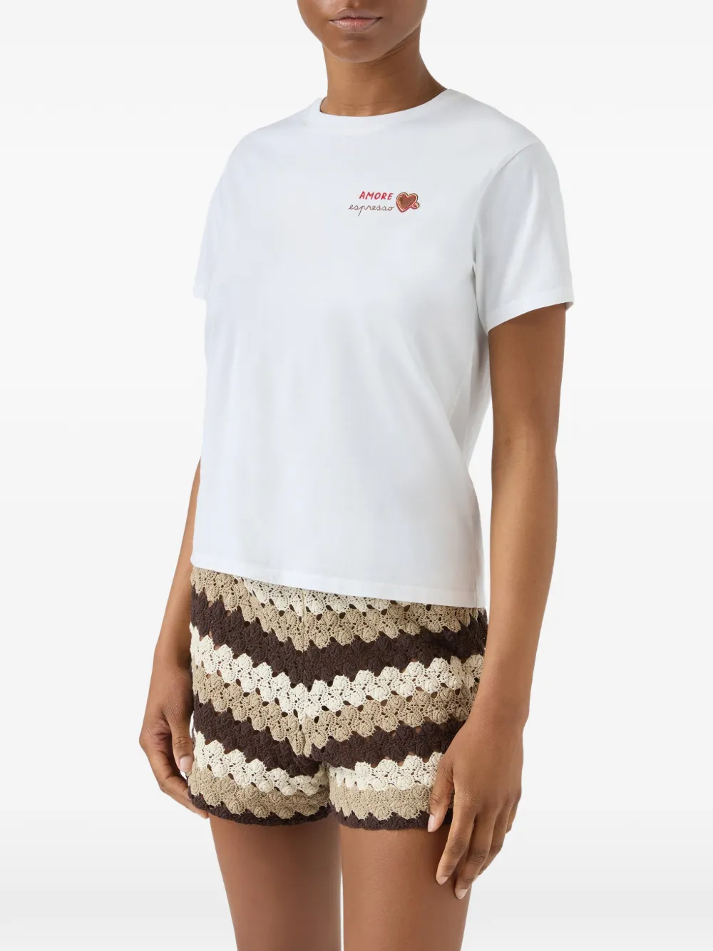 MC2 Saint Barth T-shirt met geborduurd logo Wit