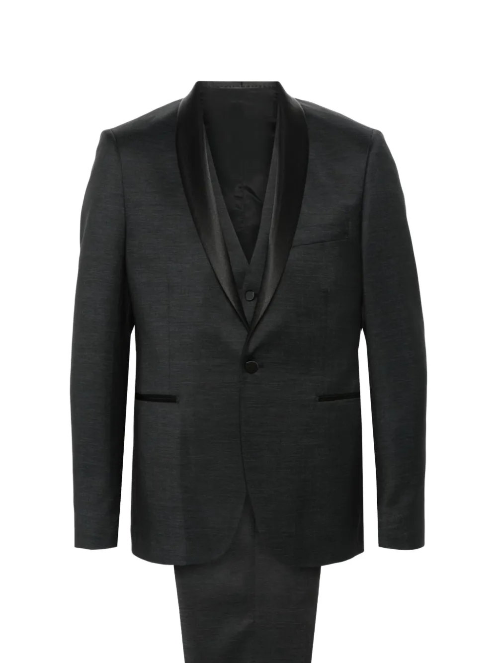 Tagliatore satin shawl lapels suit - Grigio
