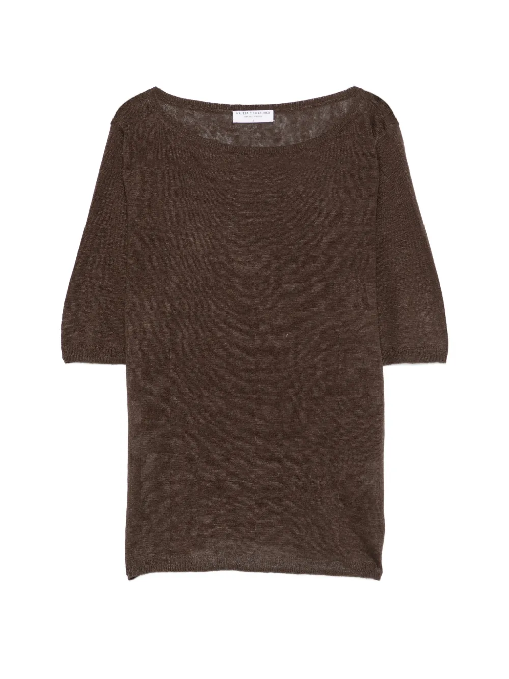 Majestic Filatures linen T-shirt - Marrone