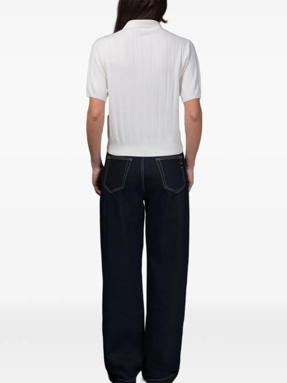  Moorer Rigel-w18 Button Ribbed Polo Shirt - White 