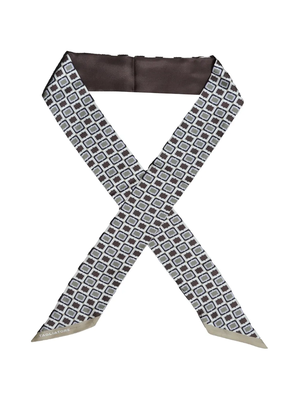 Tagliatore geometric-print neckerchief - Braun