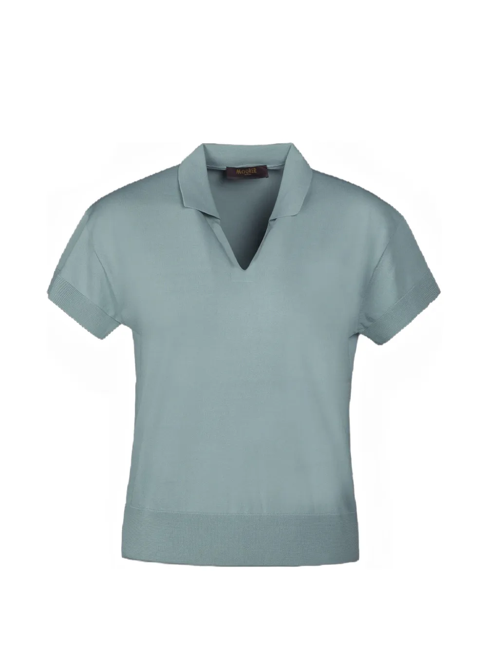 Moorer Danica-Cre V-neck collar polo - Blau